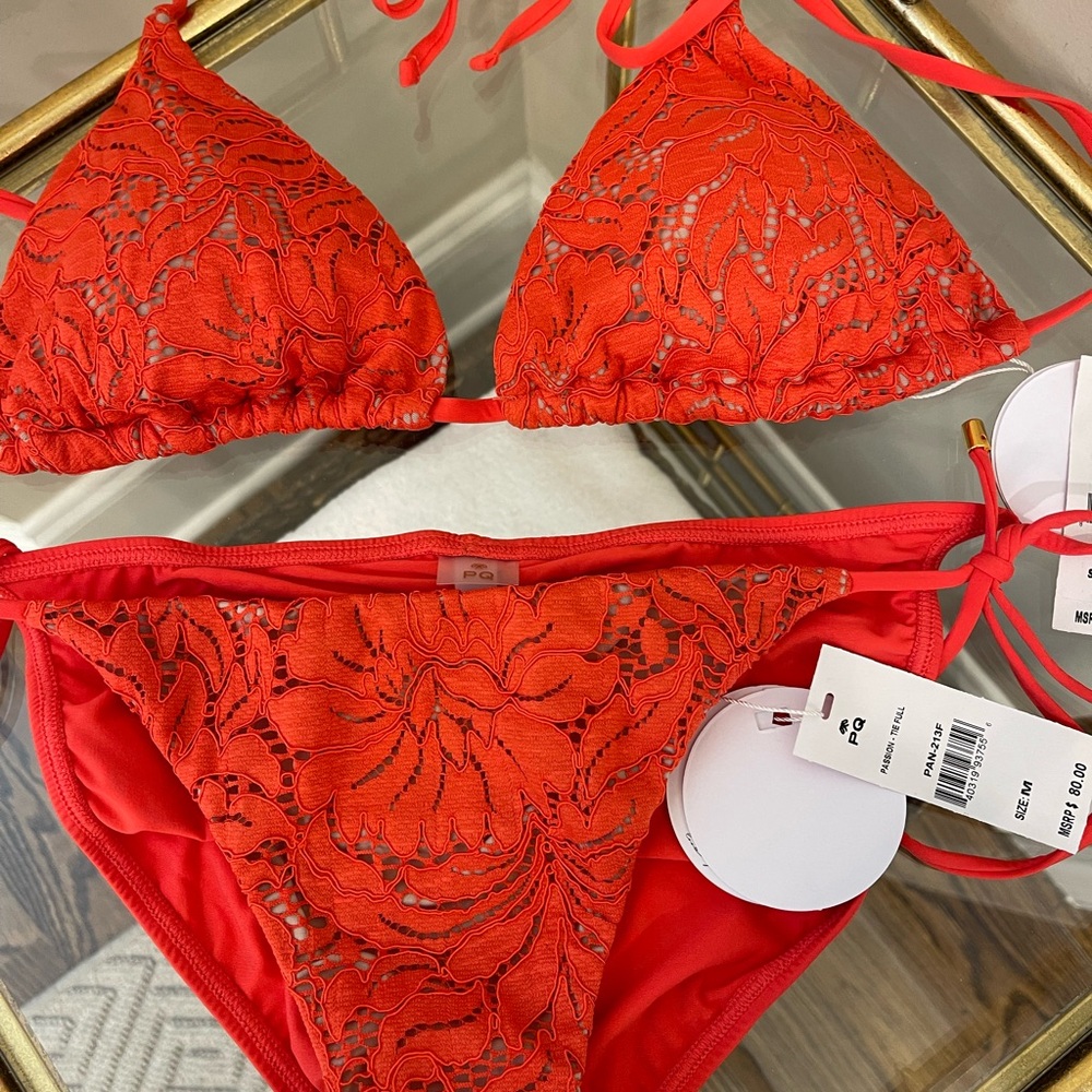 PQ Swim Vibrant Red Lace Bikini